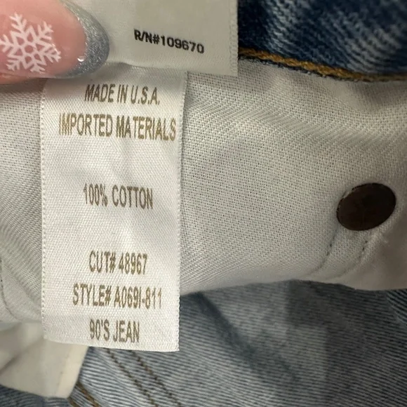 $198 Agolde Blue 90's High Rise Loose Fit Jean In Affair Size 27 - Picture 8 of 10